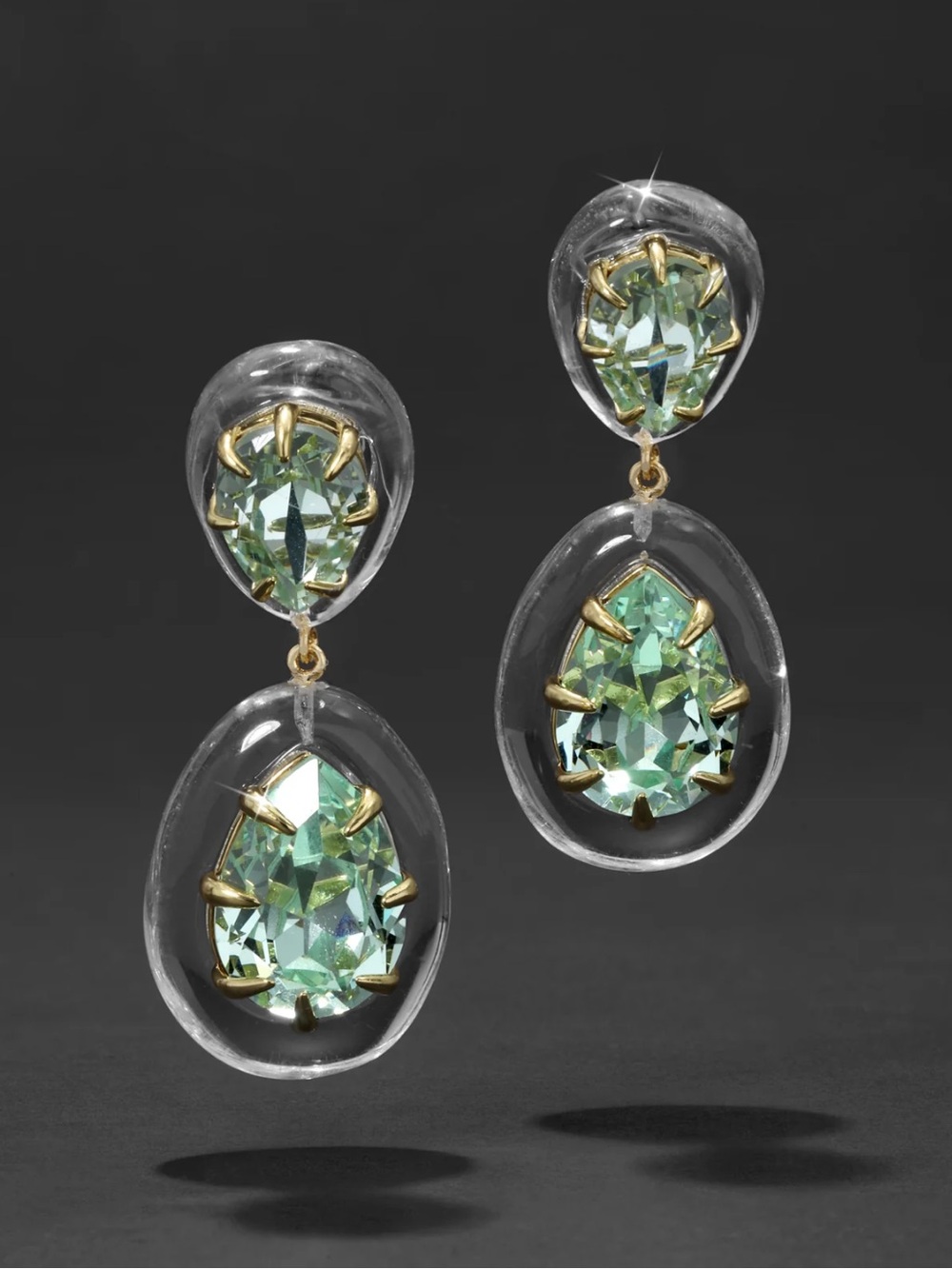 Alexis Bittar Bonbon Crystal Lucite Teardrop Earrings